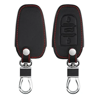 Abbildung von kwmobile Autoschlüssel Kunstleder Hülle kompatibel mit Peugeot Citroen 3 Tasten Smartkey (nur Keyless Go) Schlüsselhülle in Schwarz