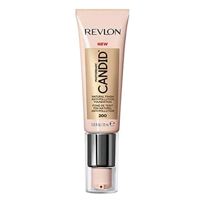 Abbildung von Revlon PhotoReady Candid Glow Moisture Anti Pollution Foundation, Longwear Sheer Medium Coverage mit Finish, 200 Buff, 22 ml