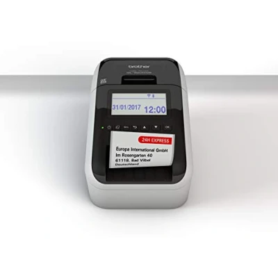 Abbildung von Brother QL 820NWB Netzwerk Etikettendrucker (mit Rot Schwarz Druckfunktion, Schnittstellen: USB, WLAN, LAN, Bluetooth; beleuchtetes Grafik LCD), grau