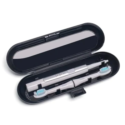 Abbildung von Reise Etui Für Oral B Pulsonic Slim 1000/1100 Schallzahnbürste 1 Handstück Und 2 Aufsteckbürsten Schwarz