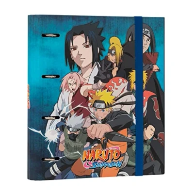 Abbildung von Grupo Erik Ringordner A4 Schmal 4 Ringe Ordner Premium Naruto Manga Kawaii Aktenordner Ringbuch Büro Zubehör Schul