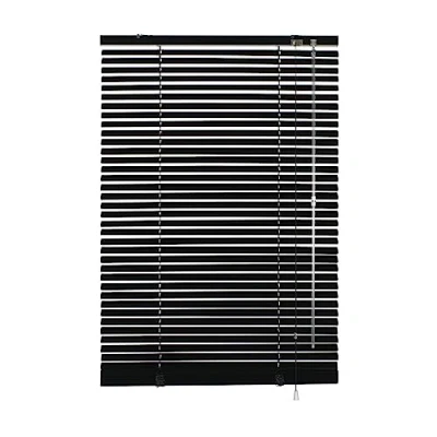 Abbildung von GARDINIA Alu Jalousie, Sichtschutz, Lichtschutz, Blendschutz, Wand und Deckenmontage, Aluminium Schwarz, 40 x 175 cm