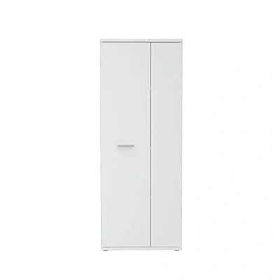 Abbildung von FORTE NET106 Schrank 70, Schuhschrank, Garderobenschrank, Abstellraum, Drehtürenschrank, 2 türig mit Einlegeböden, Weiß, 69 cm breit x 179 hoch 35 tief