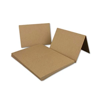 Abbildung von 50x Vintage Kraftpapier Falt Karten DIN A6 105 x 148 mm Naturbraun Recycling 350 gr blanko Klapp Gustav NEUSER