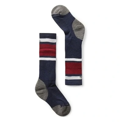 Abbildung von Smartwool Unisex Youth Kids&#039; Wintersport Full Cushion Stripe OTC Socks, DEEP Navy, L