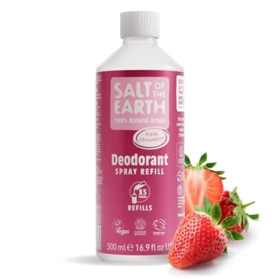 Abbildung von Salt Of The Earth Natürliches Deospray Nachfüllpack, Süße Erdbeere Vegan, Langanhaltender Schutz, Ohne Tierversuche 500 ml