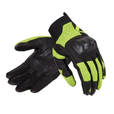 Abbildung von REBELHORN Gap III Motorradhandschuhe Herren Ziegenleder Knöchel Protektoren Belüftung mit 3D Polyester Mesh Einsätzen