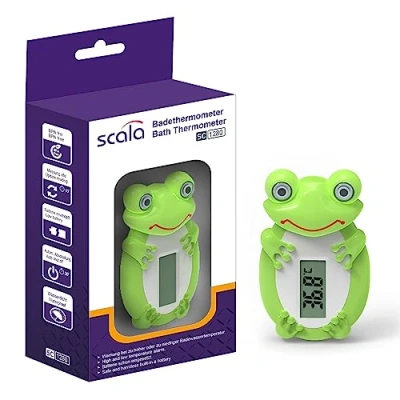 Abbildung von scala SC 1280 Digitales Badethermometer Frosch misst schnell und sicher die Badewassertemperatur für Babies Kleinkinder.