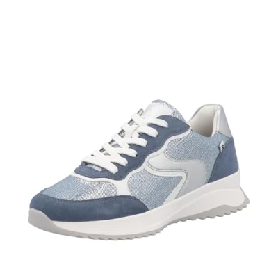 Abbildung von Rieker Damen W1307 Sneaker Low, Blau, 38 EU