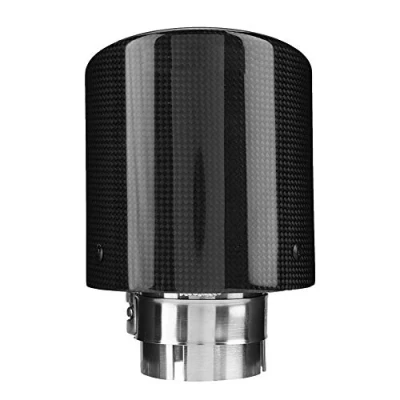 Abbildung von Nikou Auto Auspuffrohr, Carbon Auslass Auspuffrohr Schalldämpfer Tip Tail Throat 63 114mm