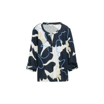 Abbildung von TOM Tailor Langarm MIT Muster Bluse, Damen, Größe: Medium, Big floral shapes design