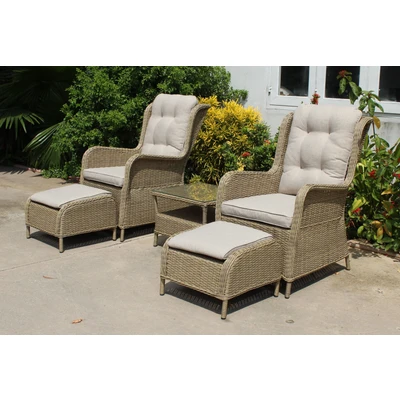 Abbildung von Garden Pleasure Garten Essgruppe », Sessel Set »VALENCIA«« Set, 2 Sessel, Hocker, Tisch LxB: 54x43 cm, inkl Auflagen