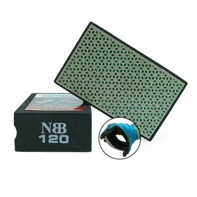 Abbildung von NBB Diamant Handschleifpad zum Schleifen oder Polieren Schleifblock Schleifschwamm mit flexiblem Schaumstoffrücken von Stein Granit Keramik Fliesen Glas Holz Metall (1, 120#)