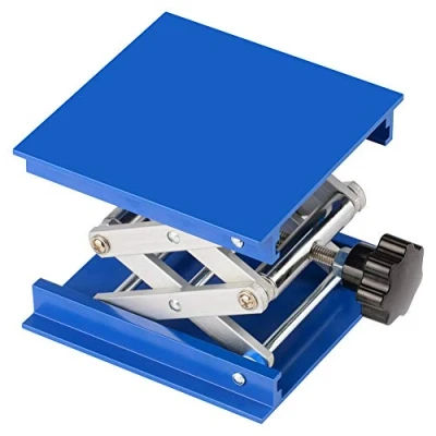 Abbildung von stonylab 4x4 Zoll Lab Jack, 100x100 mm Eloxiertes Aluminium Top Deck Laborunterstützung Jack Platform Hubtisch Scherenständer mit 5 KG Unterstützte Gewicht, 45 bis 150 Vertikaler Hubbereich