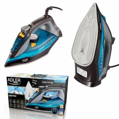 Abbildung von Adler AD5032 Dampfbügeleisen, Keramik Bügelsohle, vertikal, Trockenbügeln, automatische Abschaltung, Antikalkfilter, auslaufsicher, 3000 W, 350 ml, Blau, milliliters