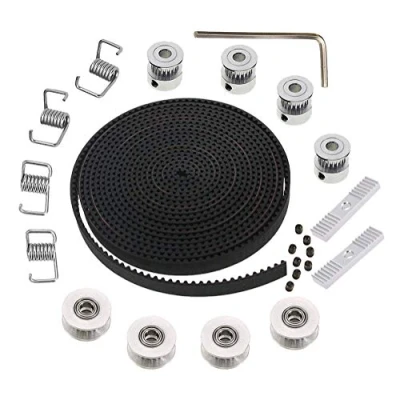 Abbildung von KeeYees 5M Zahnriemen 6mm Breite + 4pcs 20 Zähne 5mm Bohrung Riemenscheibe Rad Umlenkrolle Torsionsfeder 2pcs Klemmen mit Inbusschlüssel für 3D Drucker