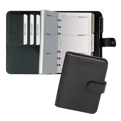 Abbildung von bind Systemplaner A6 inkl. Kalender 1 Woche = 2 Seiten Kalendarium Agenda Lederimitat schwarz 16501