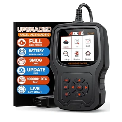 Abbildung von (Upgraded AD310/AD410) ANCEL AD530 OBD2 Diagnosegerät, KFZ Auslesegerät Mit Vollen Funktionen, One Touch I/M Bereitschaftstaste, lebenslange Updates, 2,8 Zoll TFT Farbbildschirm