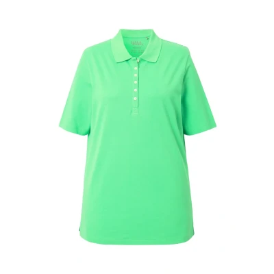 Abbildung von Ulla Popken Manches Courtes Poloshirt, Damen, Größe: 54/56, Mint green