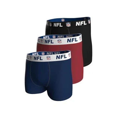 Abbildung von NFL Herren Shield 3pk Boxers, Navy red Black, S EU