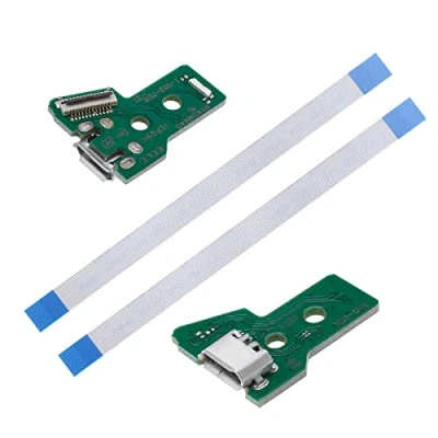 Abbildung von Create idea 2x Interface Board JDS 055 und 12 Pin Flachbandkabel kompatibel mit PS4 Pro Slim Wireless Controller Ersatz Ladeanschluss Montage