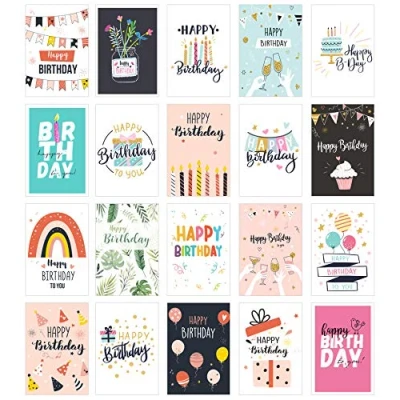 Abbildung von Edition Seidel Set 20 Geburtstagskarten Postkarten Glückwunschkarte Grusskarte Geburtstag Geburtstagskarte Mann Frau Karten Happy Birthday Billet Sprüche