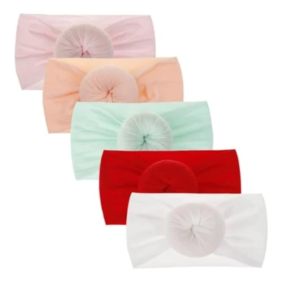 Abbildung von DRESHOW Baby Mädchen Nylon Stirnbänder Neugeborene Kleinkinder Haarbänder und Bögen Kinder Haarschmuck