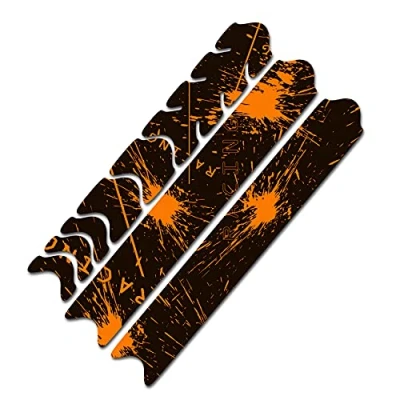 Abbildung von AlphaShield Fahrrad Rahmenschutz Kettenstreben Schutz Folie Aufkleber Rahmen Carbon MTB BMX Lackschutz R161 (04 Racing Neon Orange)