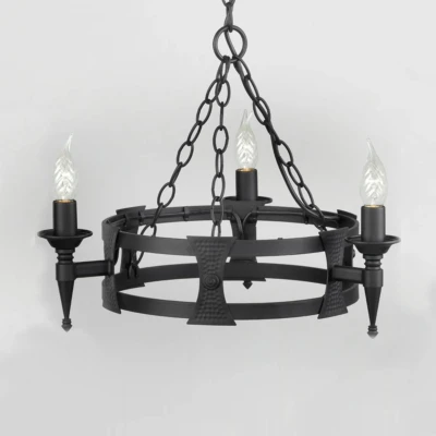 Abbildung von Elstead Lighting SAX3 BLK Kronleuchter Saxon 3xE14 H:39 Ø:52