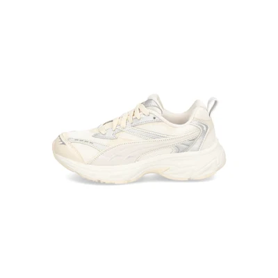 Abbildung von Puma Morphic Retro Unisex Sneaker low, Größe: 39, Warm white/silver Lederimitat/textil