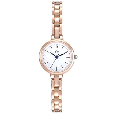 Abbildung von JewelryWe Damenuhr Elegant Analog Quarz Armbanduhr Damen Klein Einfach Business Casual Uhr mit Metall Armband Rosegold