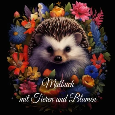 Abbildung von Malbuch mit Tieren und Blumen für Erwachsene (Tier Malbücher)