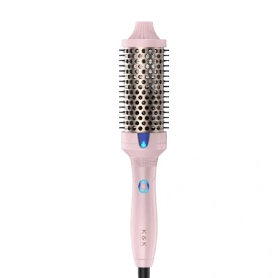 Abbildung von K&amp;K Thermobürste Keratin Thermal Brush Protect Beheiztes Fass Heiße Haarbürste, Ionisch Glatt Scheinen Volumen Kamm, Haarglätter Lockenwickler Styling Tool, Dual Spannung (Hellrosa, 45 mm)