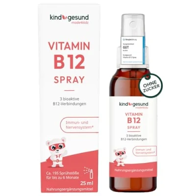 Abbildung von kindgesund Vitamin B12 Spray für Kinder &amp; Jugendliche I bis zu 6 Monate Vegan Tagesbedarf von 10 µg pro Sprühstoß