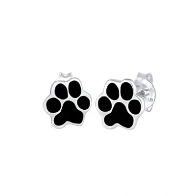 Abbildung von Elli Ohrringe Damen Ohrstecker Pfoten Tier Hund Katze Filigran mit Emaille in 925 Sterling Silber