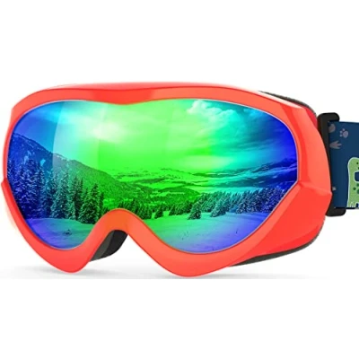 Abbildung von OutdoorMaster Kinder Skibrille Helmkompatible Schneebrille für Jungen &amp; Mädchen mit 100% UV Schutz VLT 18%