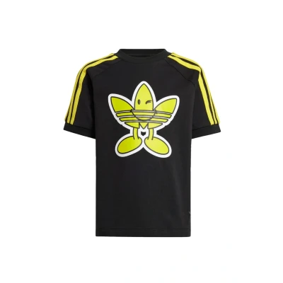 Abbildung von adidas Originals Smiley World Tshirt print für Kinder, Größe: 110, Black