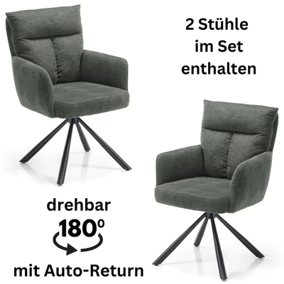 Abbildung von SOFIA Esszimmerstühle 2er Set mit schwarzem Metallgestell und Microfaser Bezug, Grau Bequeme Stühle für Esszimmer &amp; Wohnzimmer 60 x 93 67 cm (B/H/T)