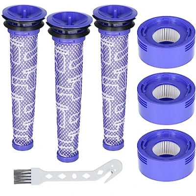 Abbildung von McFilter 3x HEPA Filter geeignet für Dyson V8 V7 Nachmotorfilter &amp; Vorfilter Animal Absolute Fluffy Akku Staubsauger Motorhead Ersatzteile Zubehör Set, Alternative 965661 01/967478 01