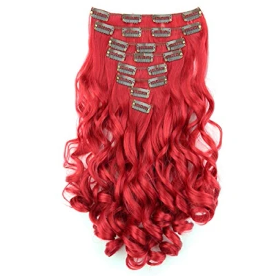 Abbildung von CAISHA XL 45cm CLIP IN EXTENSIONS Klara 7 Teile Set Haarverlängerung Voluminös Gelockt Rot CE13 1