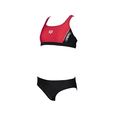 Abbildung von ARENA Mädchen G Thrice Jr Two Piece Swimsuit, Black anguria white, 140 EU