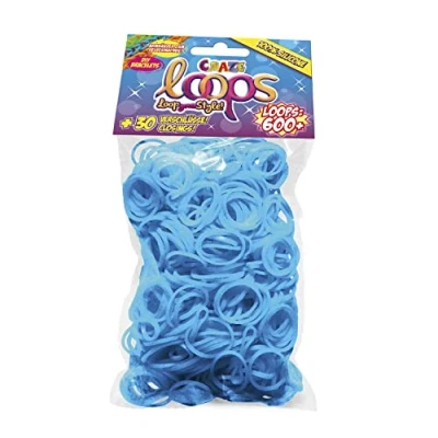 Abbildung von CRAZE LOOPS BAG 600 Loom Bänder Nachfüllpack mit Gummibänder &amp; 30 Verschlüsse Kinderschmuck Bastelset aus hautfreundliches Silikon