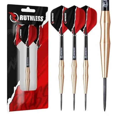 Abbildung von RUTHLESS Eagles Dart Set mit Stahlspitze, Messing glattem Fass Design, Flights und Schäfte enthalten (D0454)