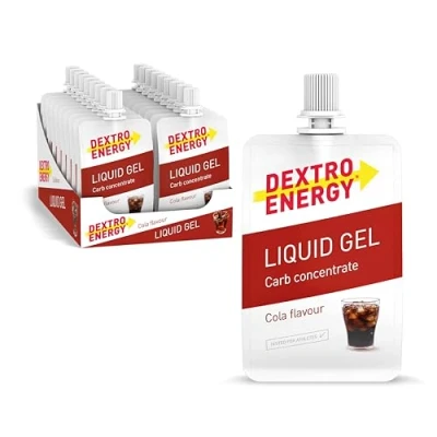 Abbildung von DEXTRO Energy LIQUID GEL COLA 18x60ml (18er Pack) Traubenzucker Konzentrat aus schnell verfügbaren Kohlenhydraten, Gel, mit Coke Geschmack, Riegel Alternative, für Ausdauersport