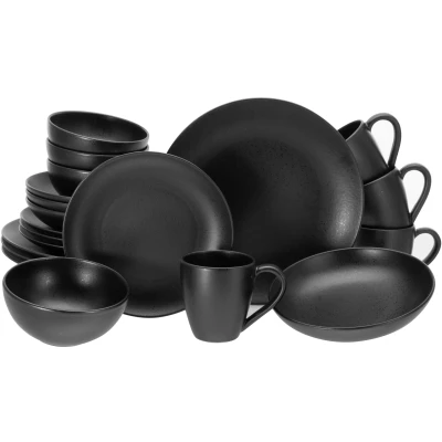 Abbildung von CreaTable Kombiservice »Magic Black Coupe«, (Set, 20 tlg.), Spezialglasur mit glänzenden Sprenkeln
