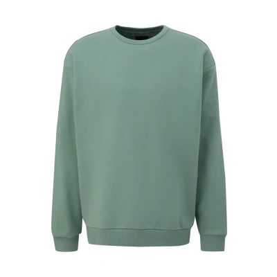 Abbildung von QS Sweatshirt mit Logo Stickerei salbeigrün L