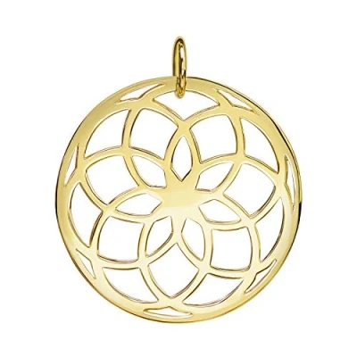 Abbildung von Materia Lebensblume Anhänger Gold Mandala Schmuck Silber 925 rund KA 278