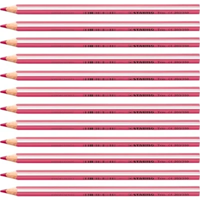 Abbildung von Dreikant Buntstift STABILO Trio dick 12er Pack rosa