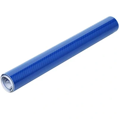 Abbildung von TRIXES Vinylfolie Selbstklebende 6D Carbon für PKW Van Motorrad &amp; technische Geräte den Innen und Außenbereich Blasenfrei 1500 x 300mm Farbe Blau glänzend