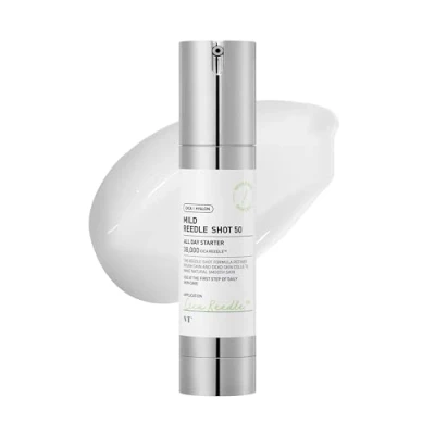 Abbildung von VT Cosmetics Mild Reedle Shot 50, Tag und Nacht reparierende Essenz für stumpfe, müde Haut, 50 ml